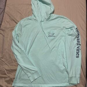 Vineyard Vines Mint Green Long Sleeve Hooded Pocket Tee